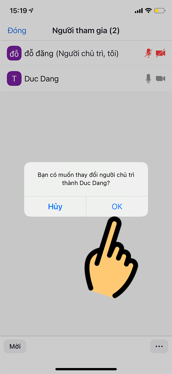 Thông báo hiện ra, bạn nhấn OK