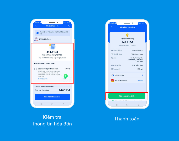 Thanh toán tiền điện online trên Zalo Mini App