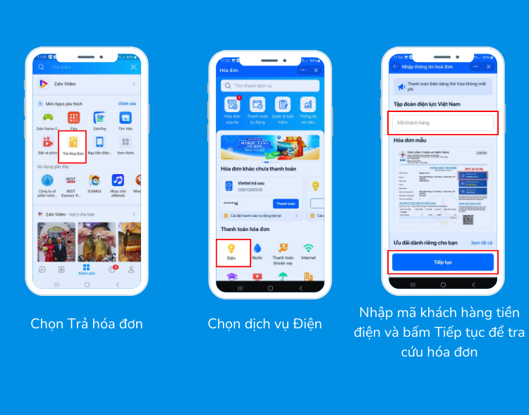 Cách tra cứu tiền điện online qua Zalo Mini Apps