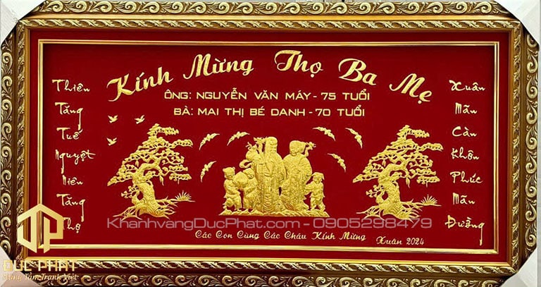 khánh vàng mừng thọ cha mẹ