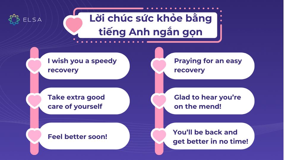 Những lời chúc sức khỏe bằng tiếng Anh ngắn gọn