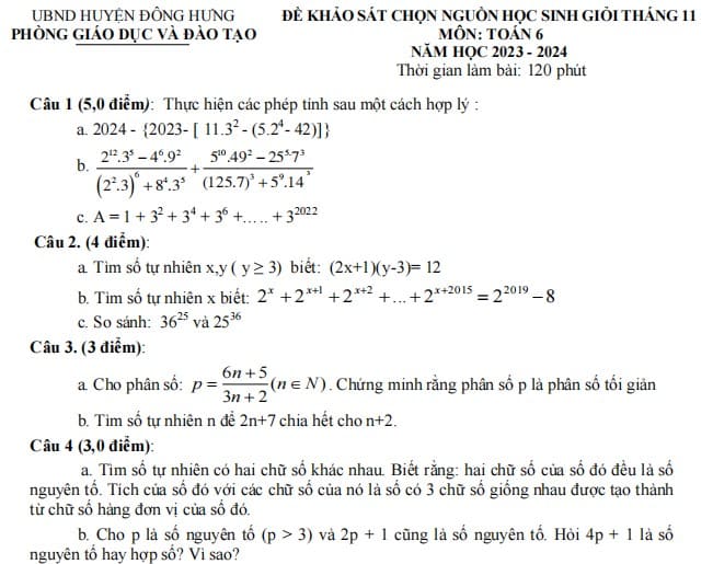 de thi hoc sinh gioi toan 6 cap truong 5
