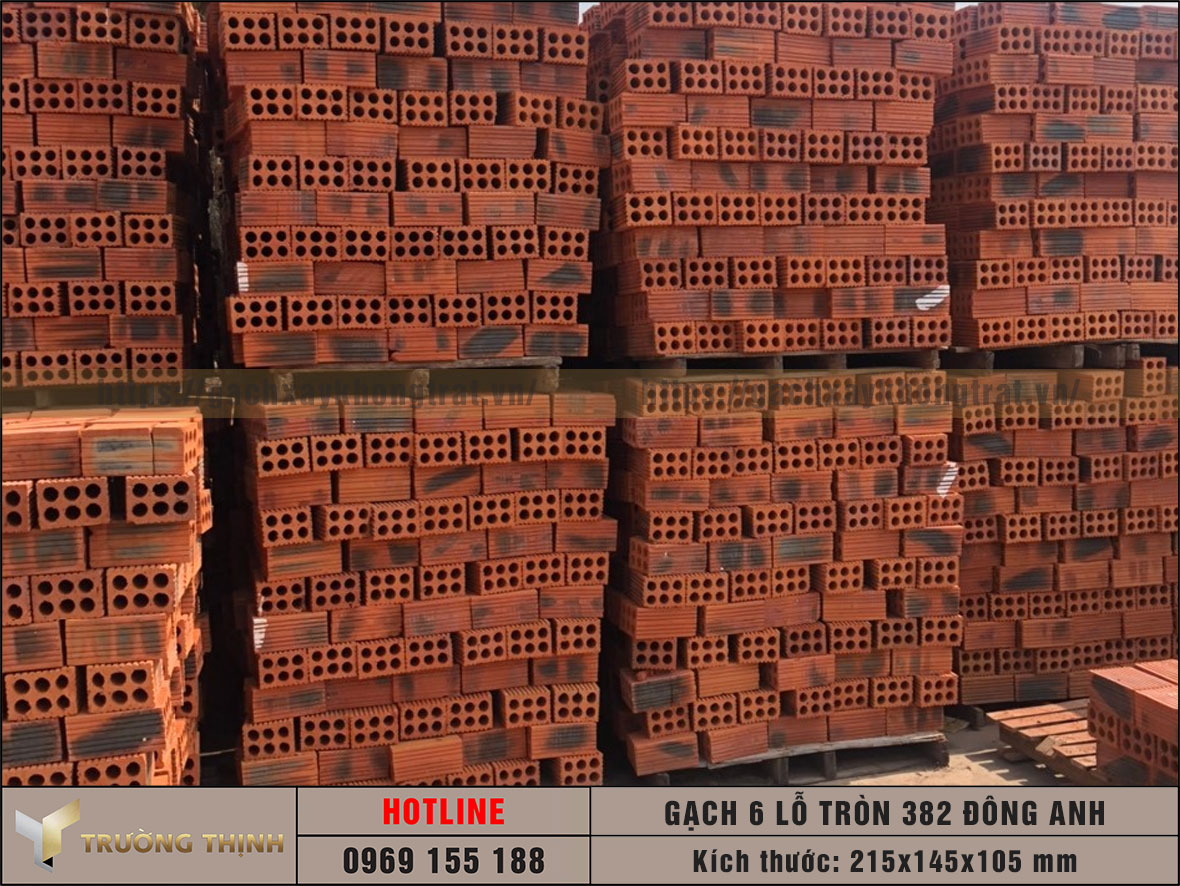 Gạch 6 lỗ tròn - Gạch chống nóng 382 Đông Anh