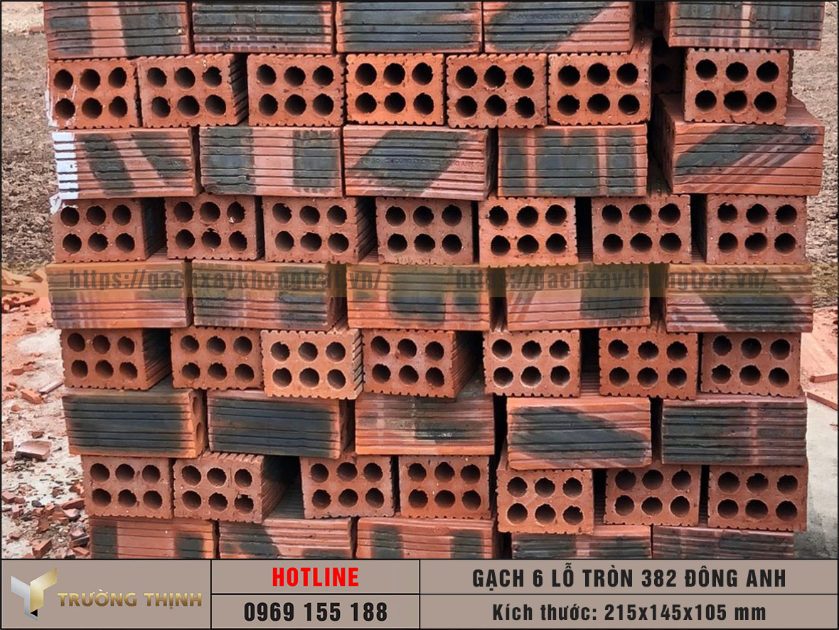 Gạch 6 lỗ tròn - Gạch chống nóng 382 Đông Anh