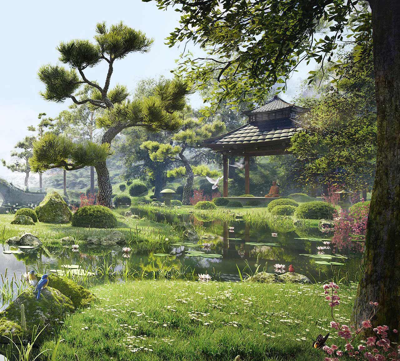 Ion âm Swan Lake Onsen