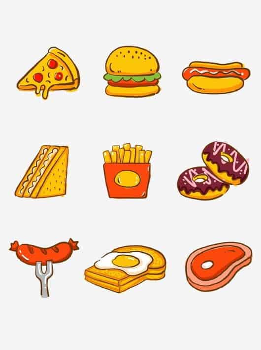 Mẫu sticker đồ ăn cute 2