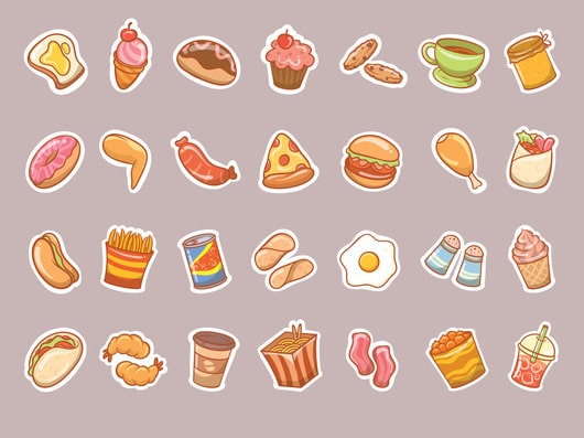 Mẫu sticker cute food 5