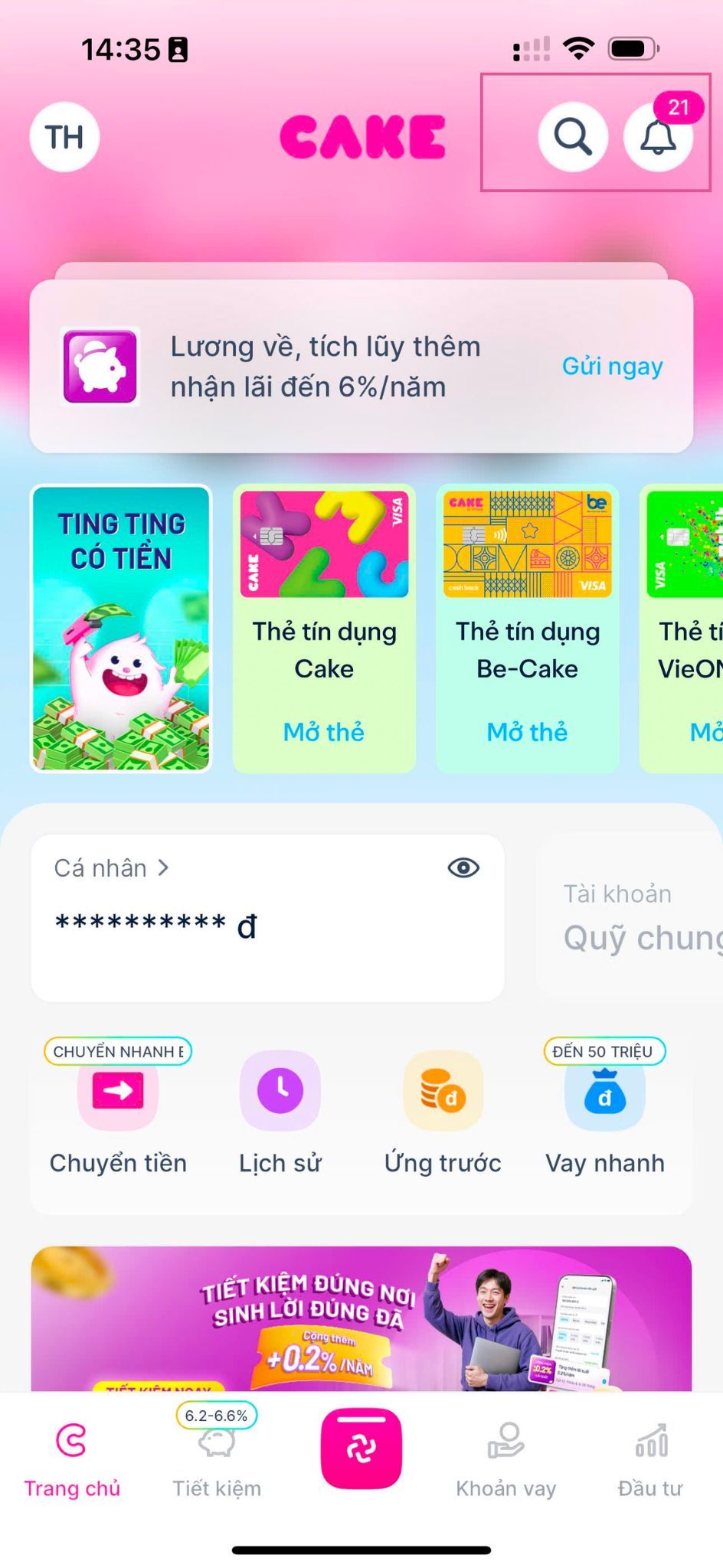 Mở ứng dụng chọn chuông thông báo