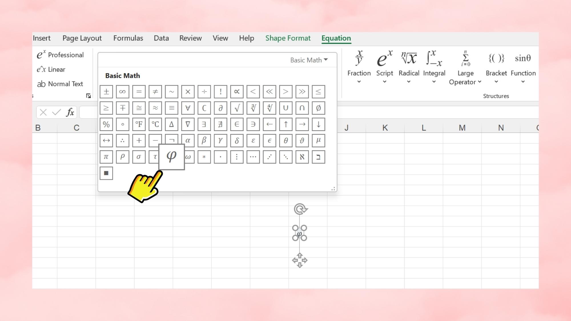 Hướng dẫn cách chèn ký hiệu phi trong Excel chỉ trong tích tắc - Bước 4