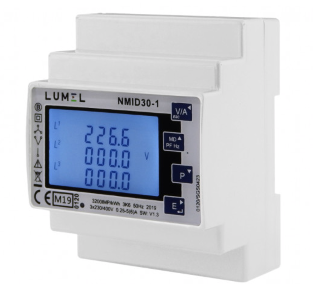 đồng hồ đo điện 3 pha gắn din rail