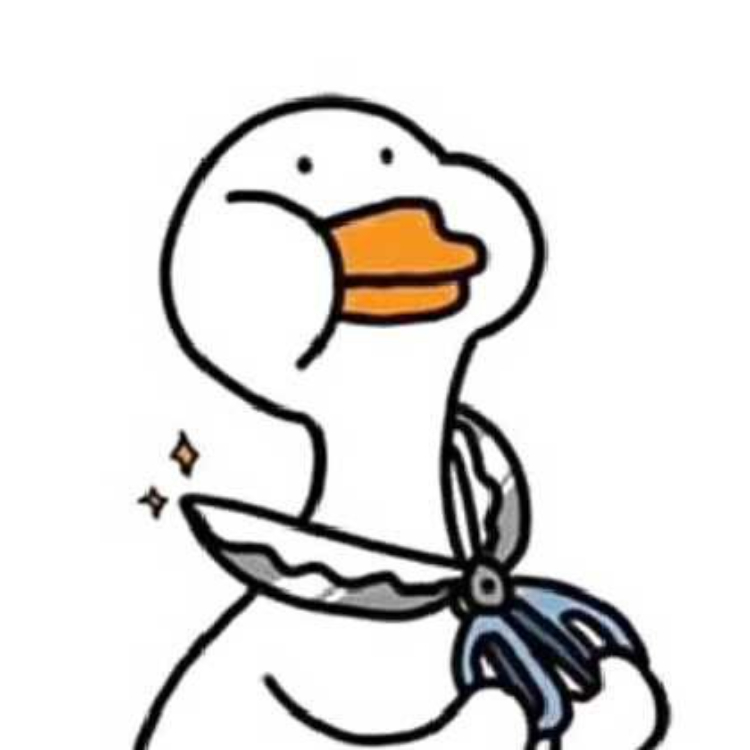 Ảnh vịt meme trắng cầm kéo