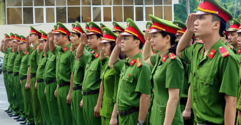 Áo sơ mi Cảnh sát Nhân dân màu mạ non
