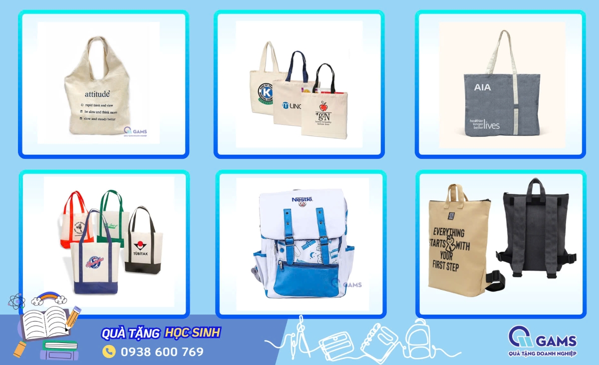 mẫu túi vải đẹp làm quà tặng học sinh