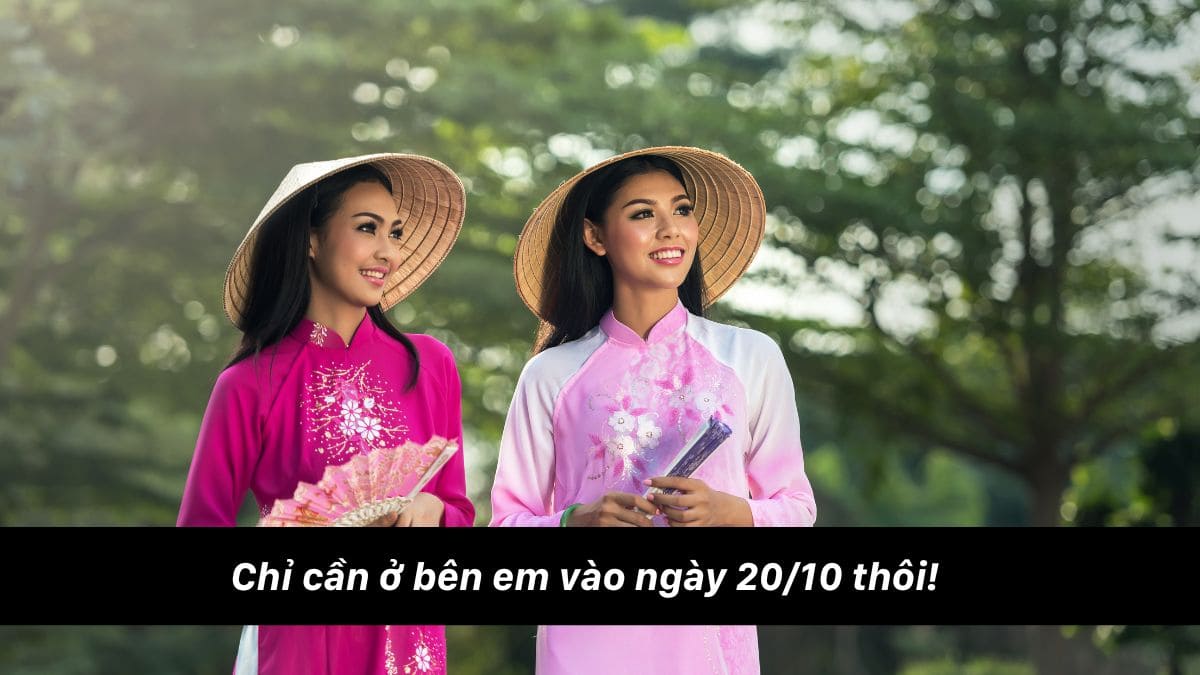 Stt 20/10 thả thính hài hước để đăng ảnh, story