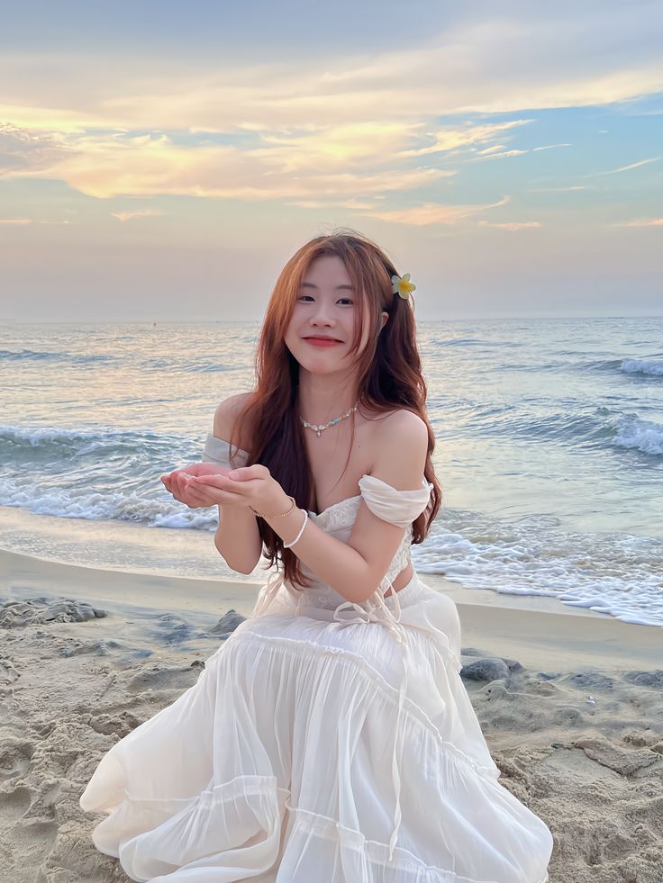 Váy dài kết hợp với dáng tự nhiên