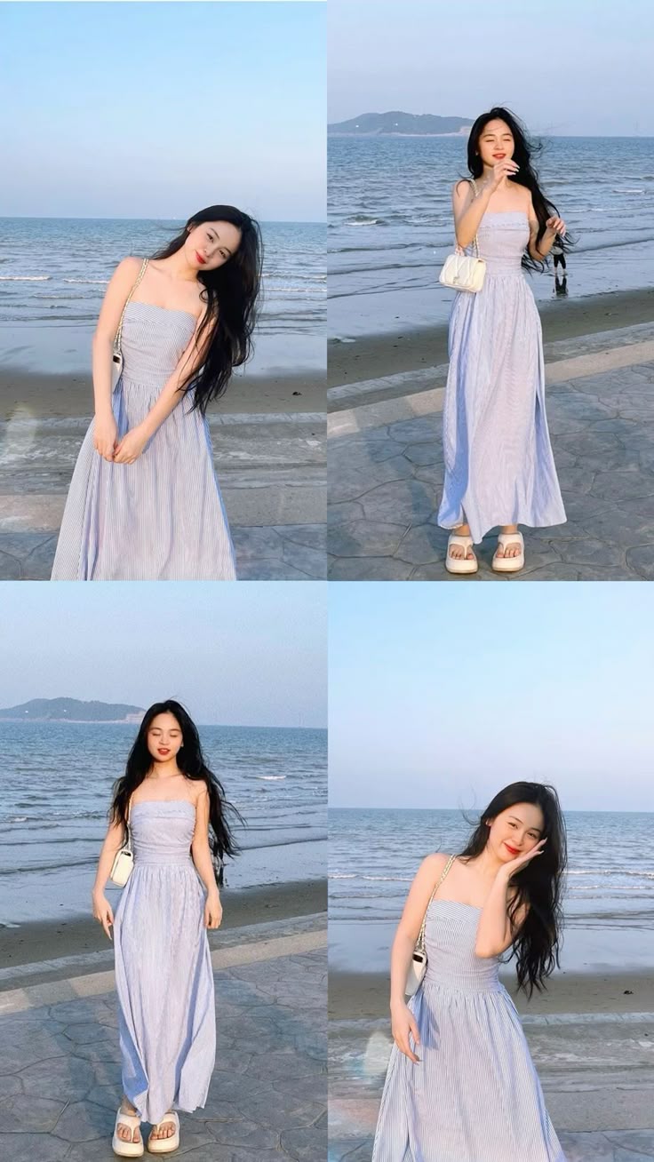 Tạo dáng trên cát với ánh nhìn xa