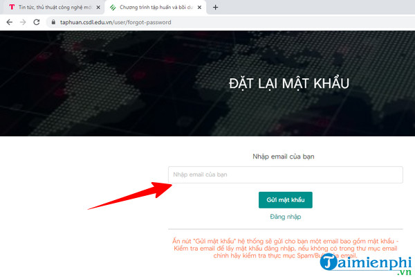 huong dan dang nhap chuong trinh tap huan va boi duong giao vien taphuan csdl edu vn 5