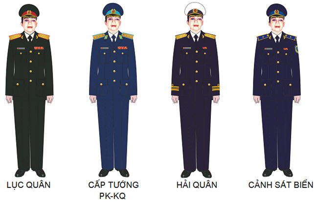 Hình ảnh Tiểu lễ phục mùa đông của Quân nhân nữ trong QĐND Việt Nam.