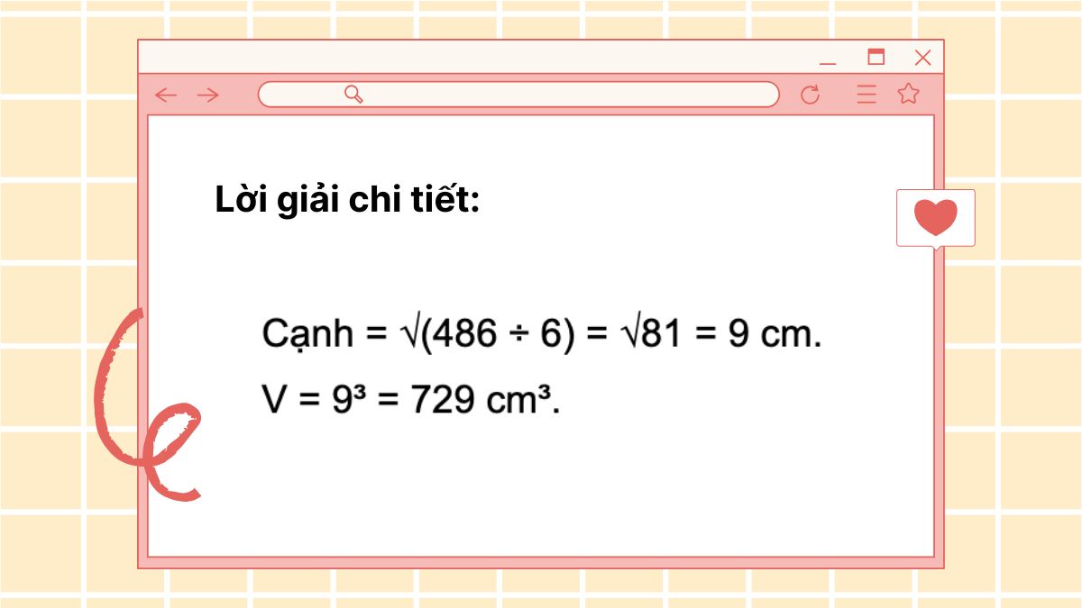 Bài tập về tính thể tích hình lập phương đơn giản
