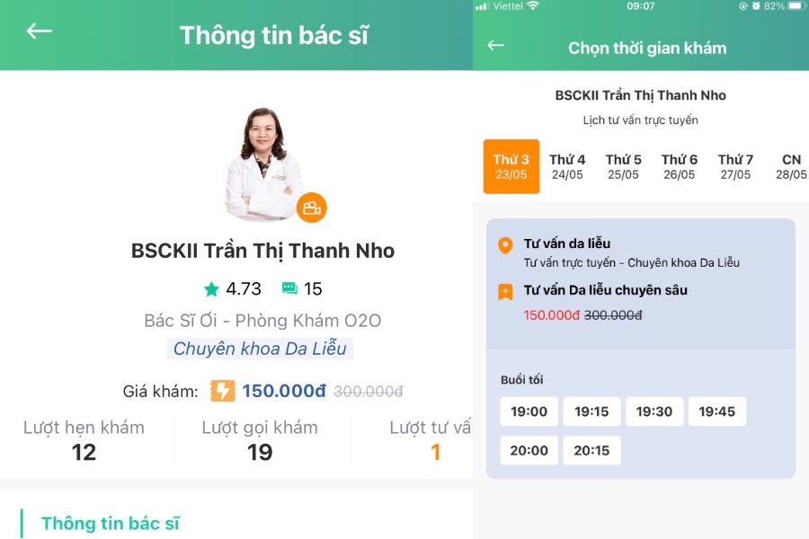 Đặt lịch tư vấn da liễu từ xa với bác sĩ CKII Trần Thị Thanh Nho 