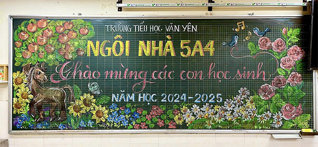 Trang trí bảng lớp ngày lễ khai giảng