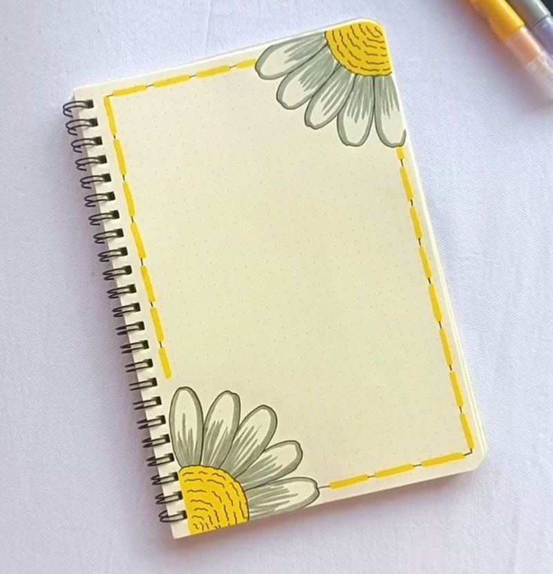 Hình khung giấy A4 bằng nét vẽ tay đơn giản dễ thương