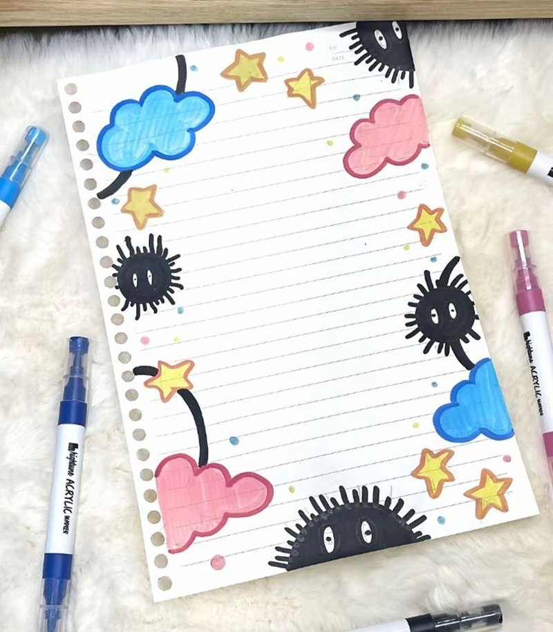 Hình khung giấy A4 cute phù hợp làm thiệp handmade đơn giản