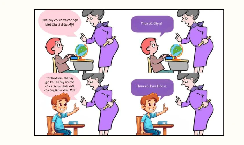 Truyện tranh cô giáo và các em học sinh