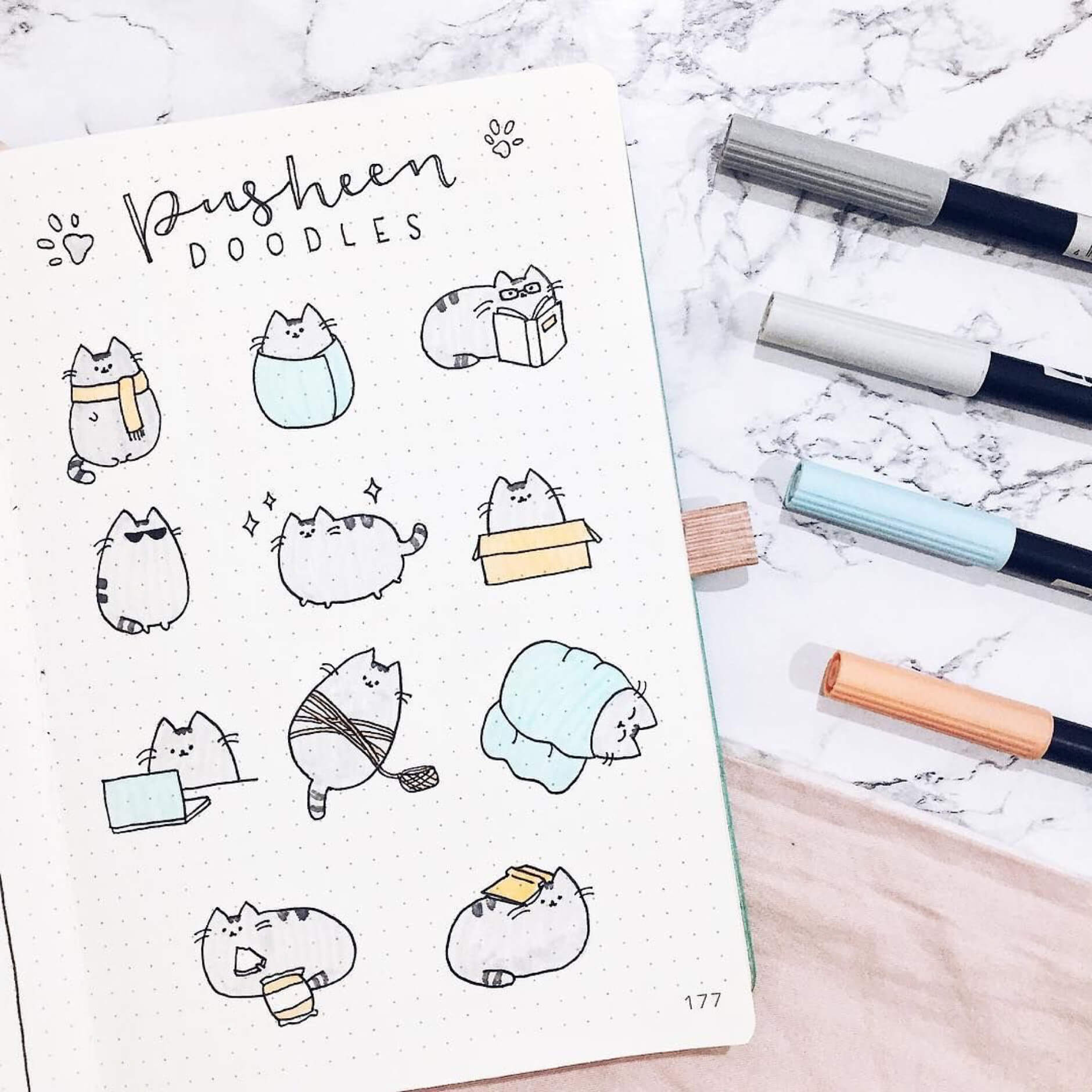 Các kiểu trang trí sổ tay bằng hình vẽ doodle rất phổ biến
