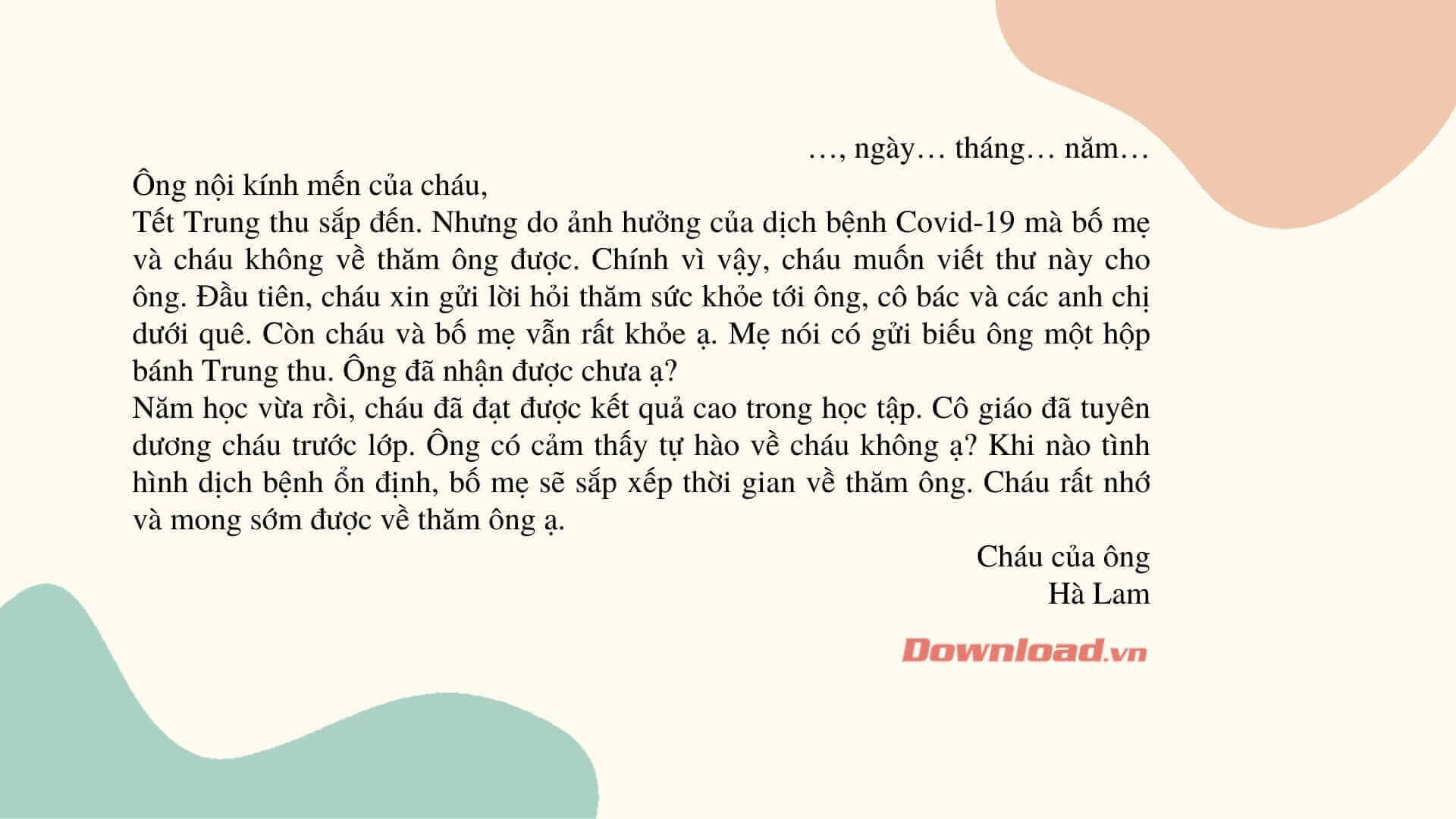 Viết một bức thư ngắn cho người thân (54 mẫu) Tập làm văn lớp 3