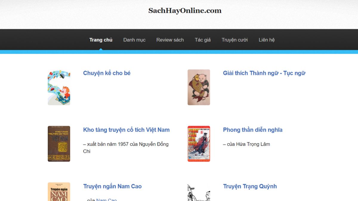 Trang web đọc sách miễn phí