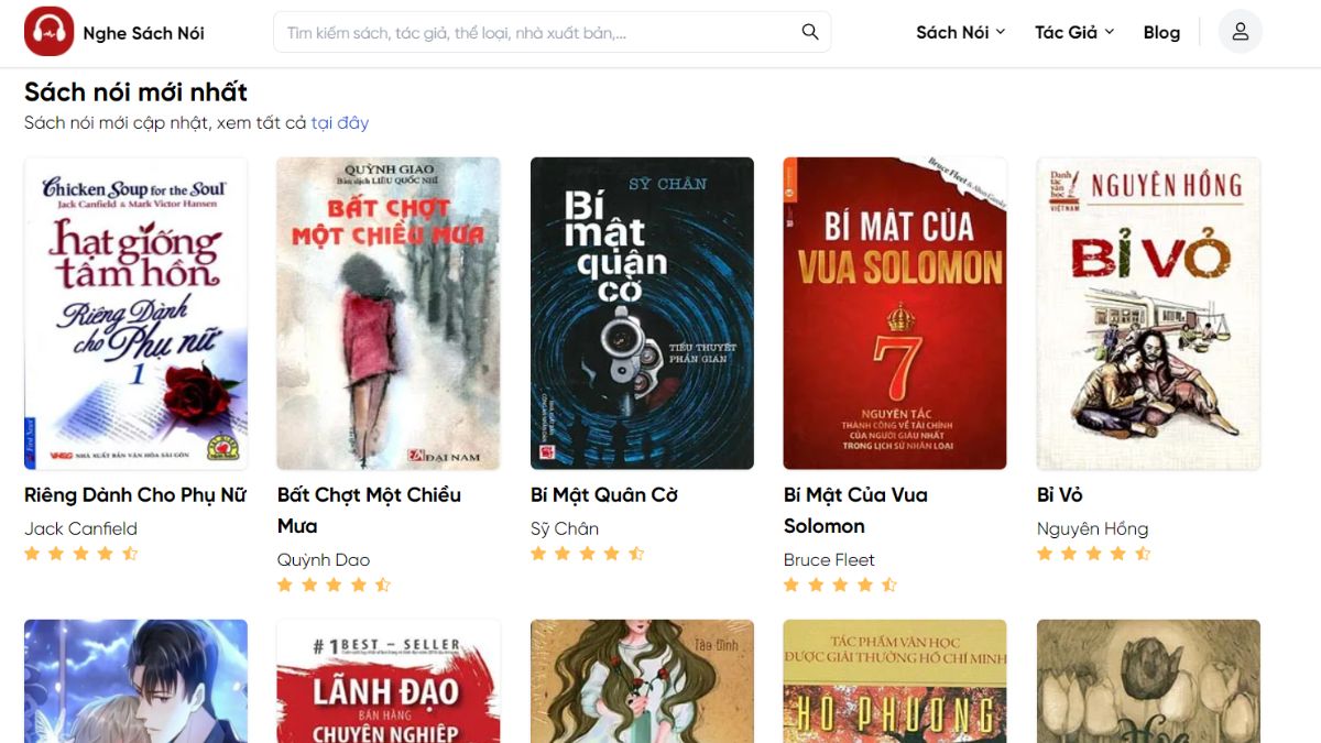 Web đọc sách online free Nghesachnoi.com