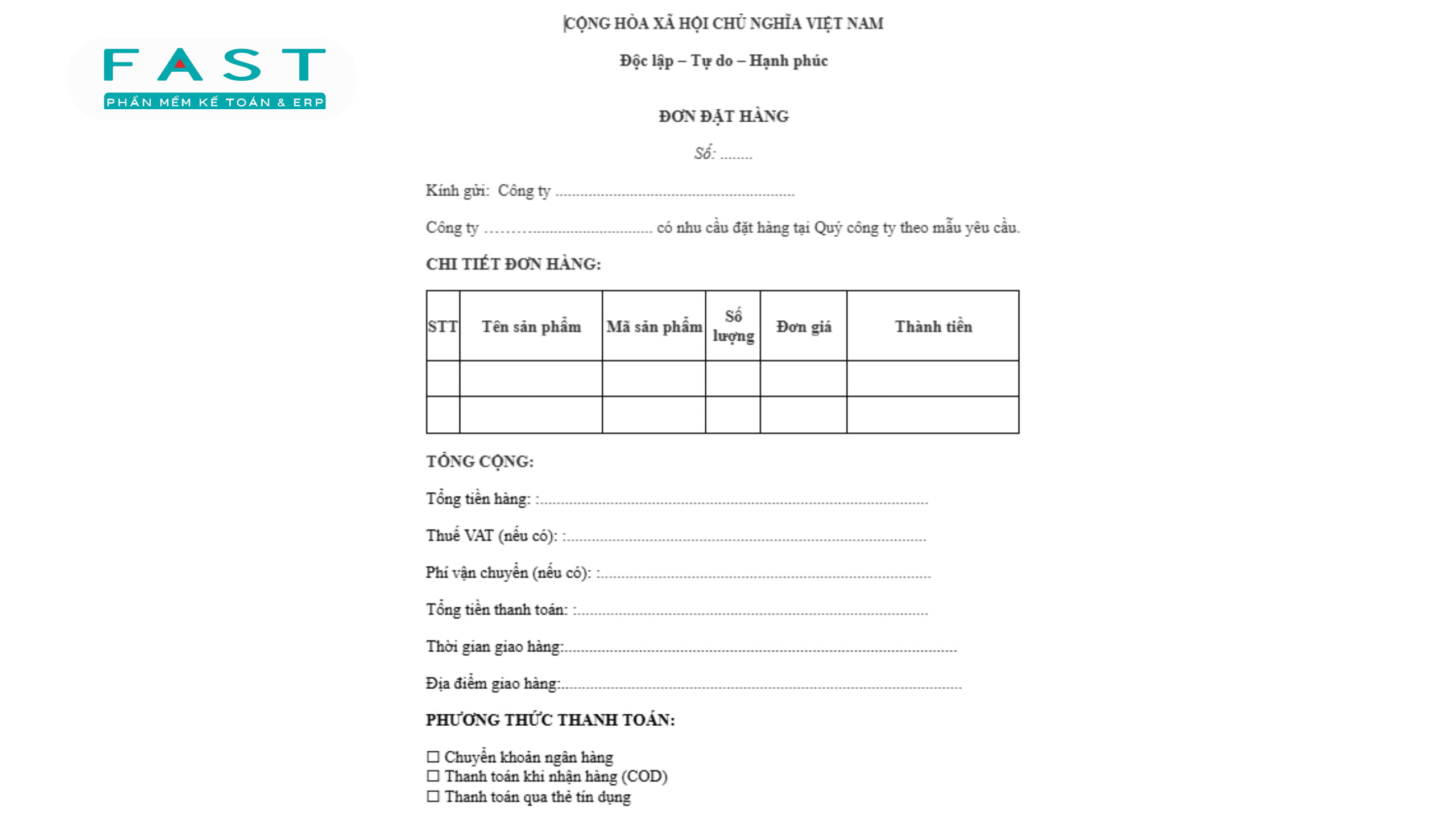 đơn đặt hàng song ngữ