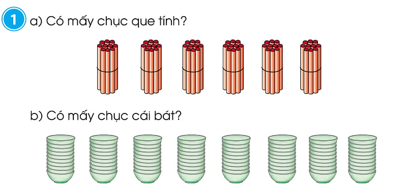 Bài tập 1. (Ảnh: SGK Toán 1 - Bộ sách Cánh Diều)