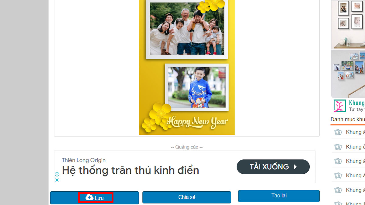 Ghép ảnh Tết online bằng khunganhonline.com bước 5