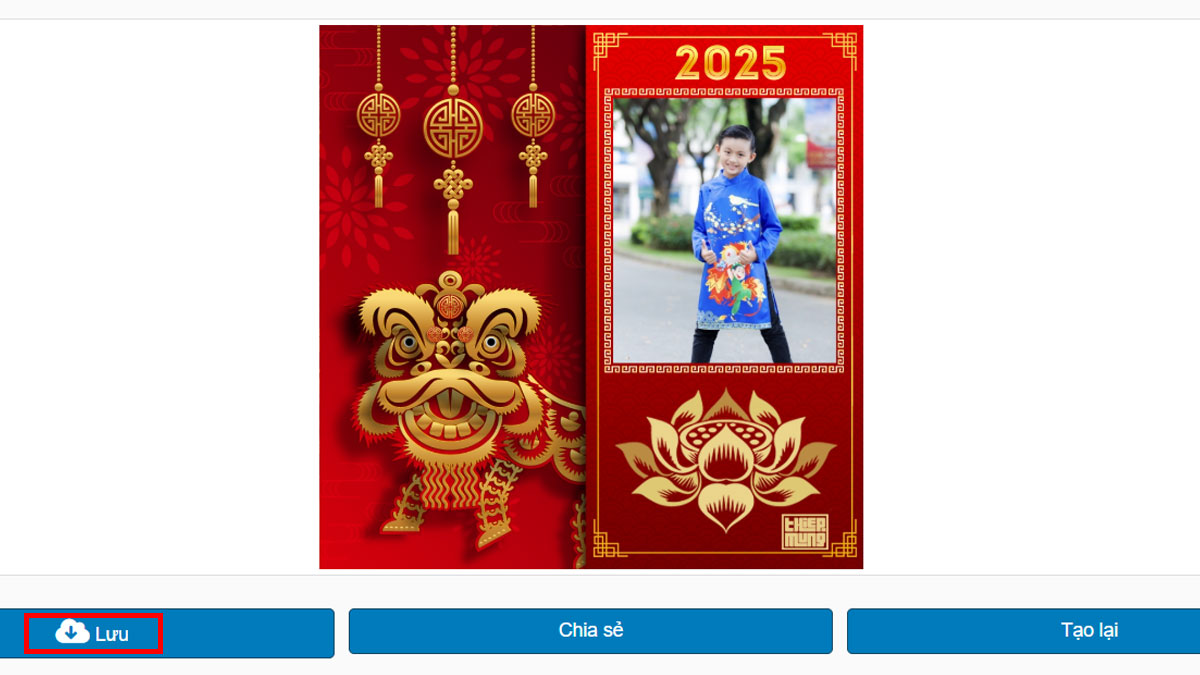 Hướng dẫn ghép ảnh Tết trên phần mềm online thiepmung bước 3
