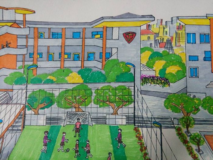 buc tranh ve ngoi truong dep nhat 3