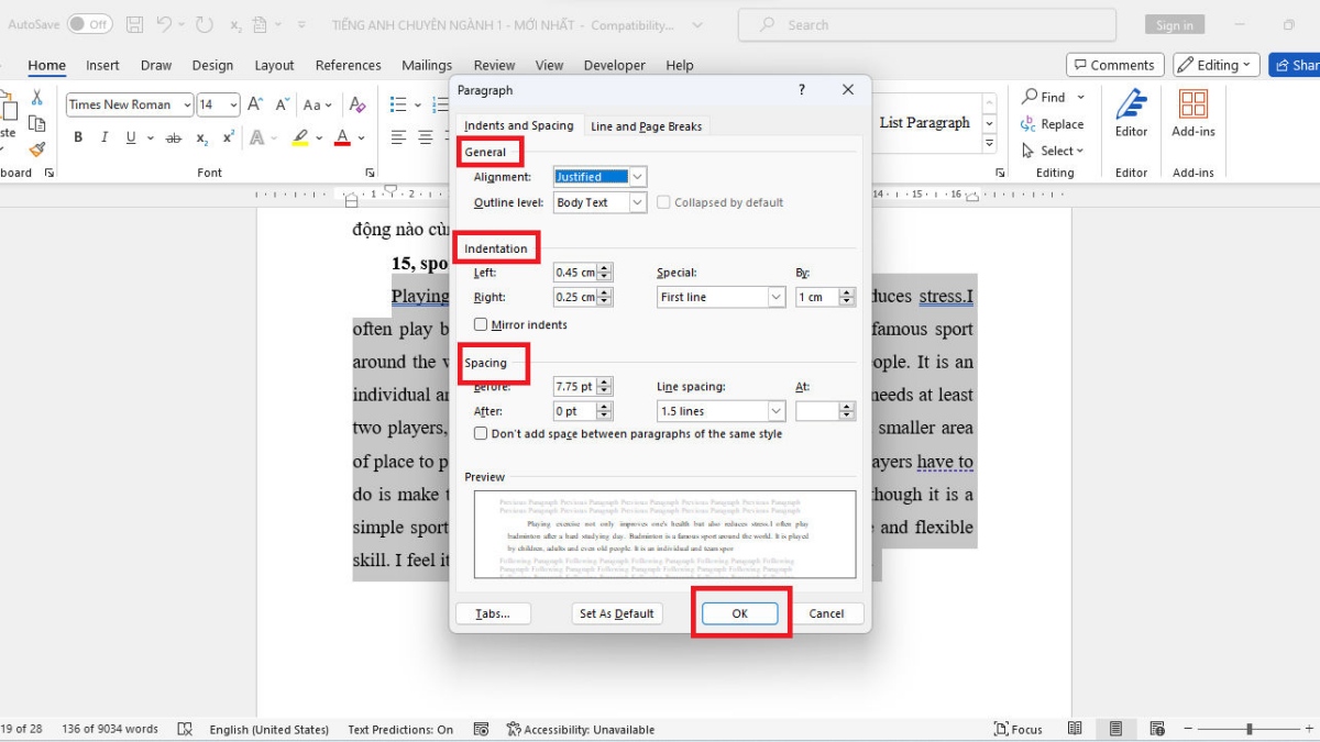 Cách định dạng văn bản trong Word Cách định dạng văn bản trong Word bằng Paragraph bước 3