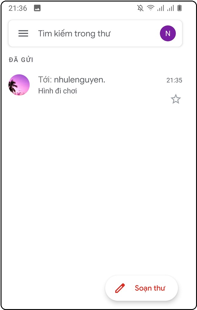 mail đã được gửi