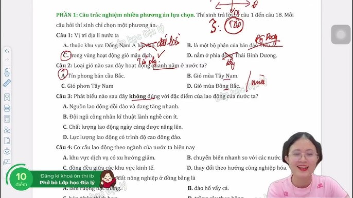 Ôn tập Địa lí 12 giữa học kì