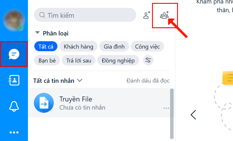 Cách tạo nhóm chat Zalo web