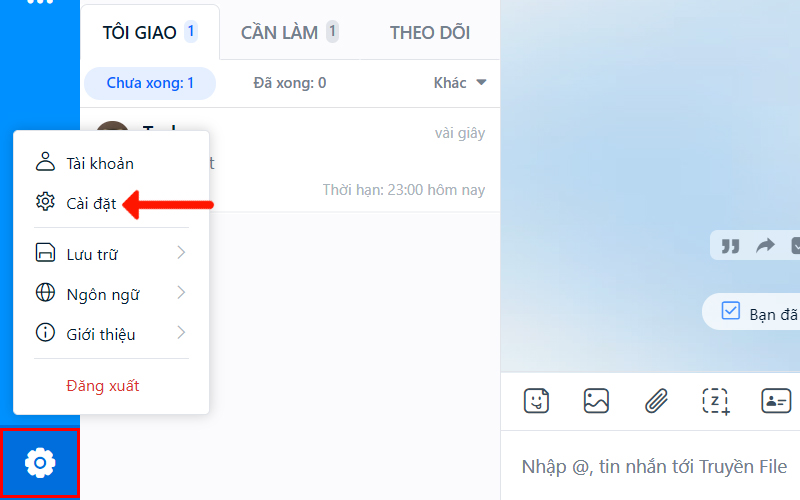 Cách thay đổi thông tin tài khoản trên Zalo web