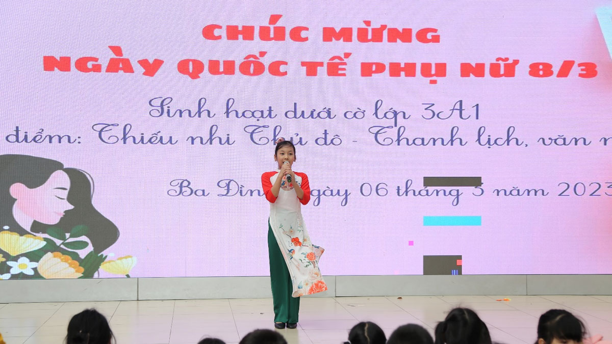 Lời dẫn chương trình ngày 8/3 ở trường Tiểu học