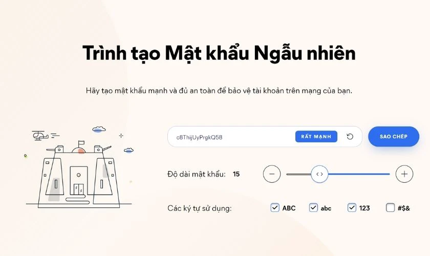 Cách sử dụng công cụ tự động tạo mật khẩu 