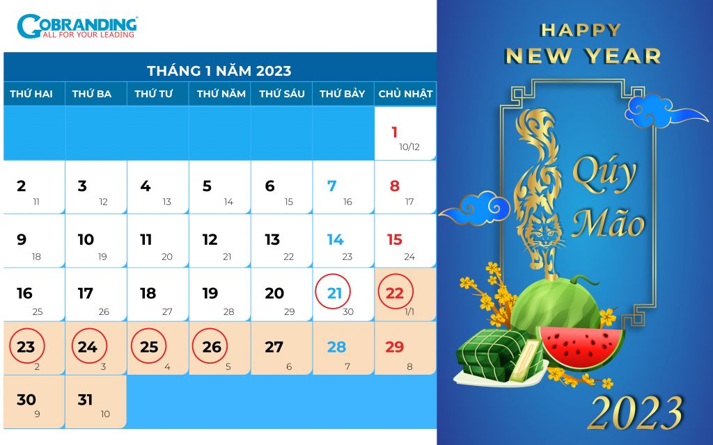 Thông báo nghỉ Tết nguyên đán 2023