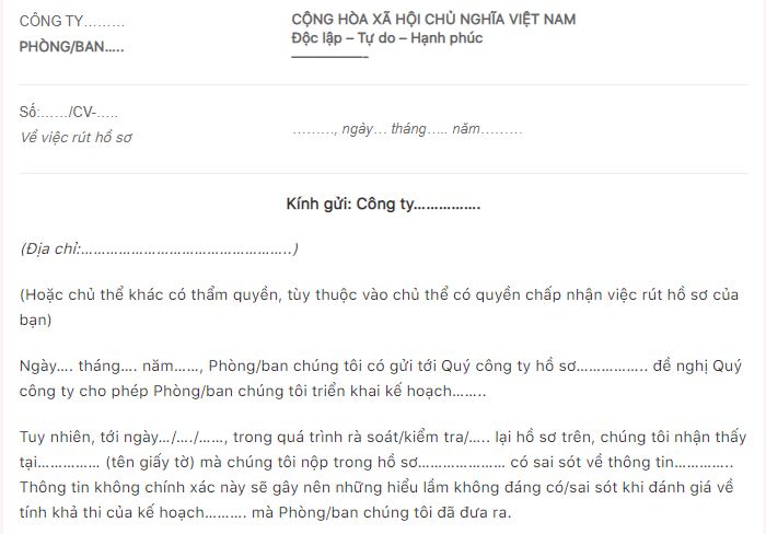 mau don xin rut ho so hoan thue