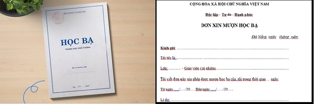 đơn xin mượn học bạ