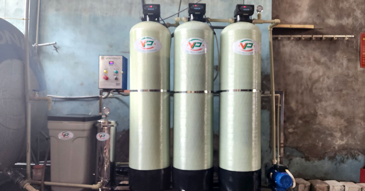 Hệ thống làm mềm nước cứng xử lý nước giếng khoan