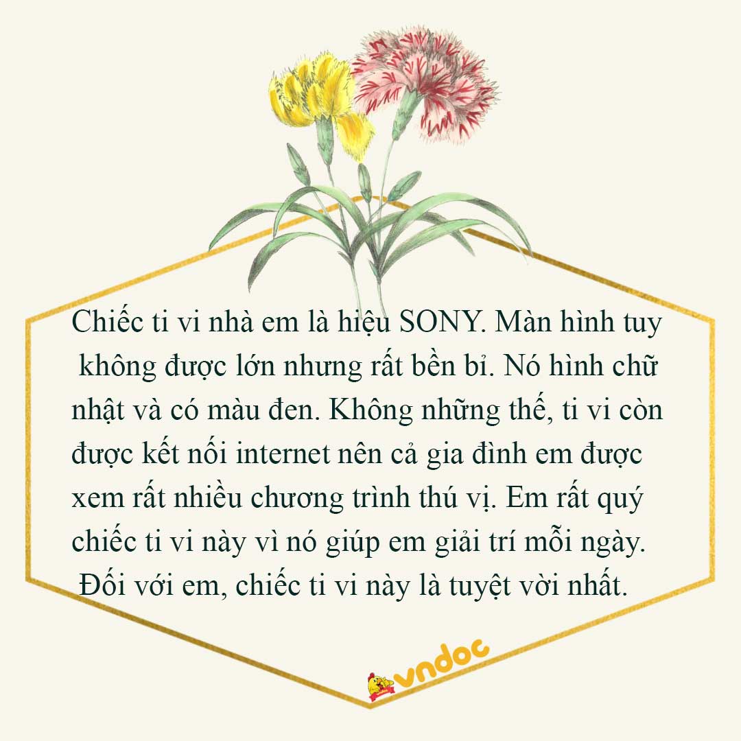 Tả đồ vật mà em yêu thích - Bàn học