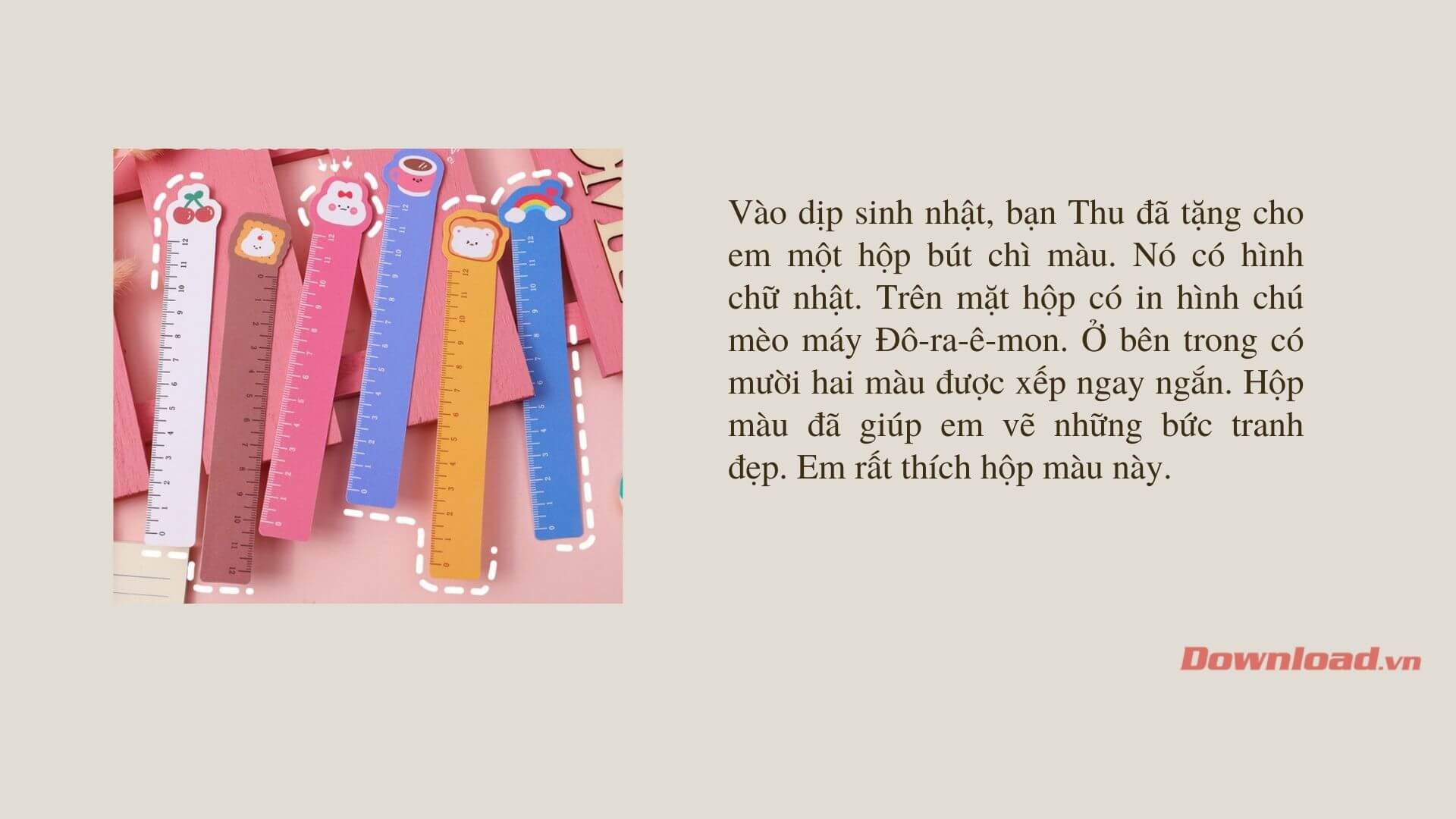 Tả đồ vật mà em yêu thích lớp 2
